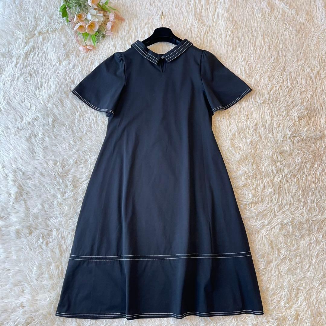 極美品 M'S GRACY 2023年 ステッチ ワンピース ブラック 38