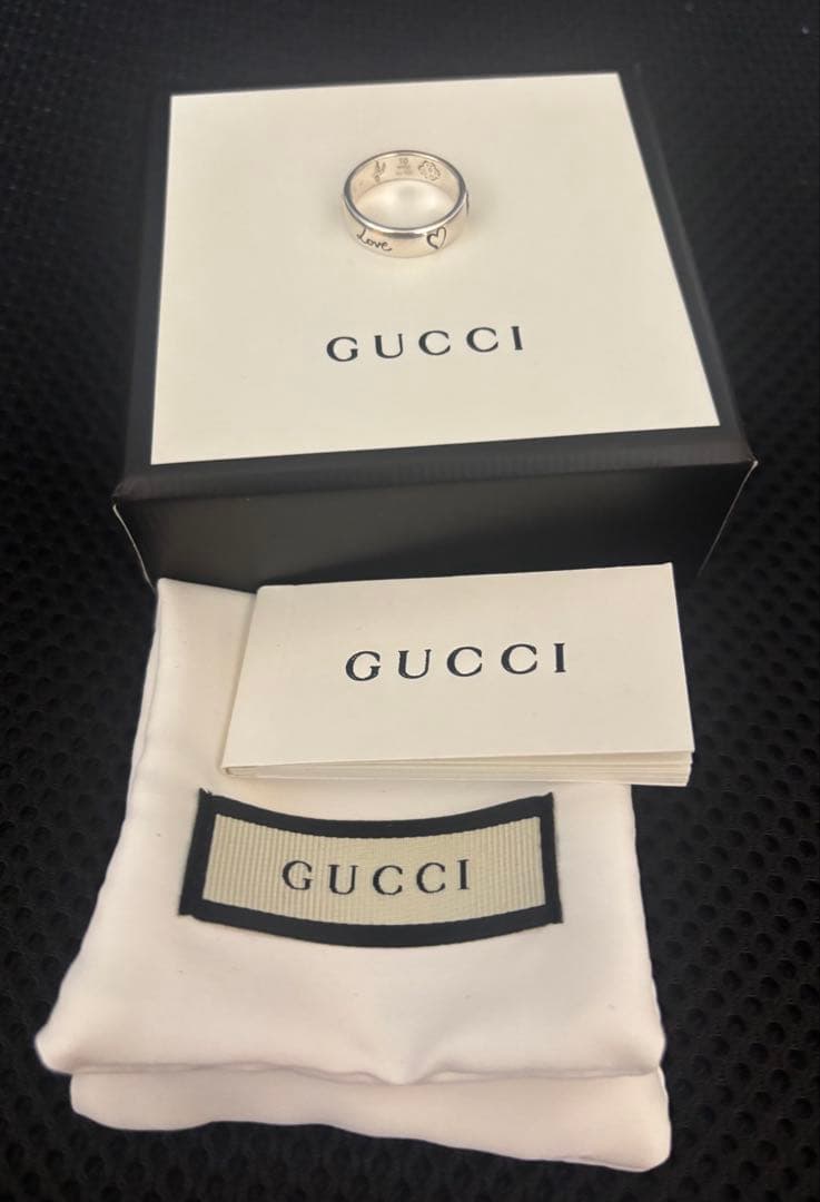【極美品】GUCCI Blind for LOVE ナローリング 10号