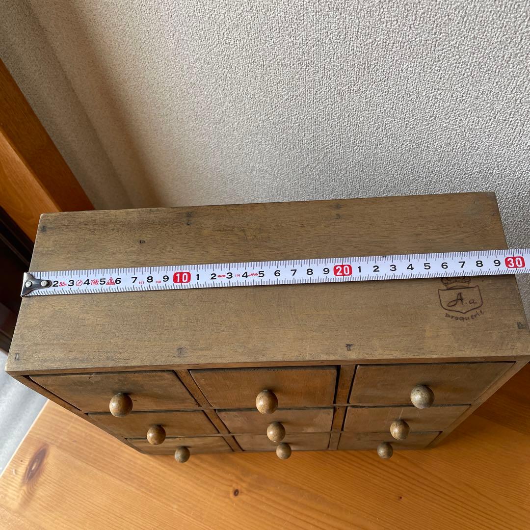 アンティーク風　木製　9キューブ　ドロワーズ　収納棚