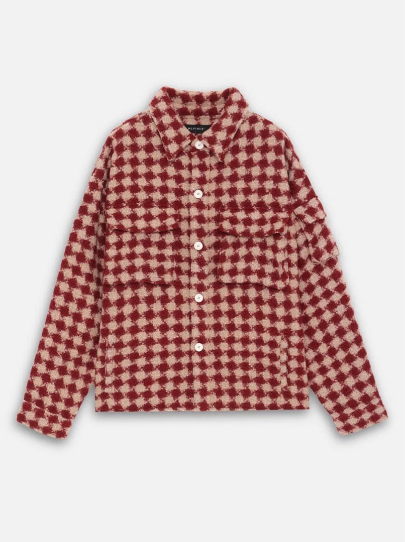 MLVINCE MILITARY CHECK JACKET RED Mサイズ