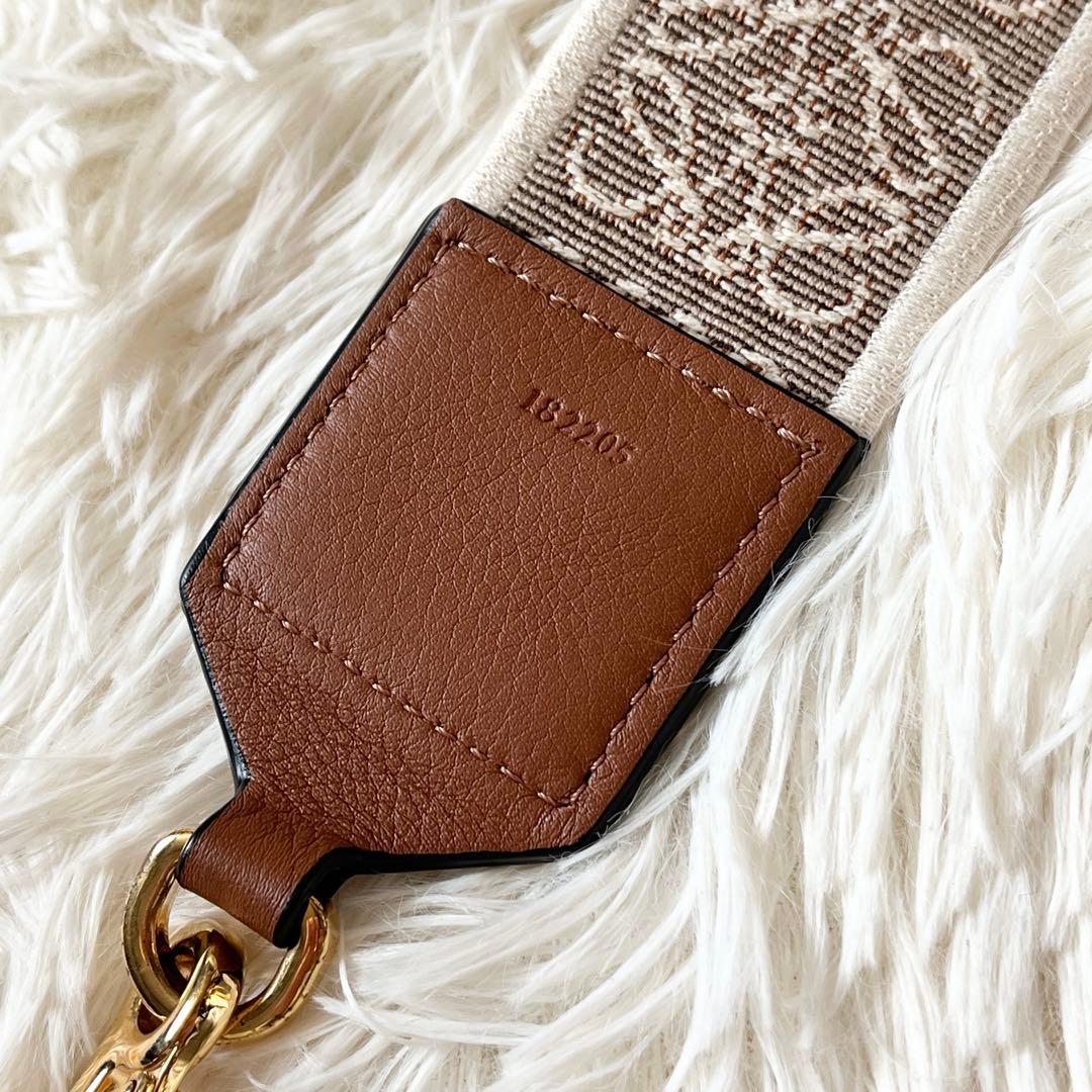 LOEWE アナグラム ストラップ　ジャカード　ベージュ　ブラウン　ロエベ