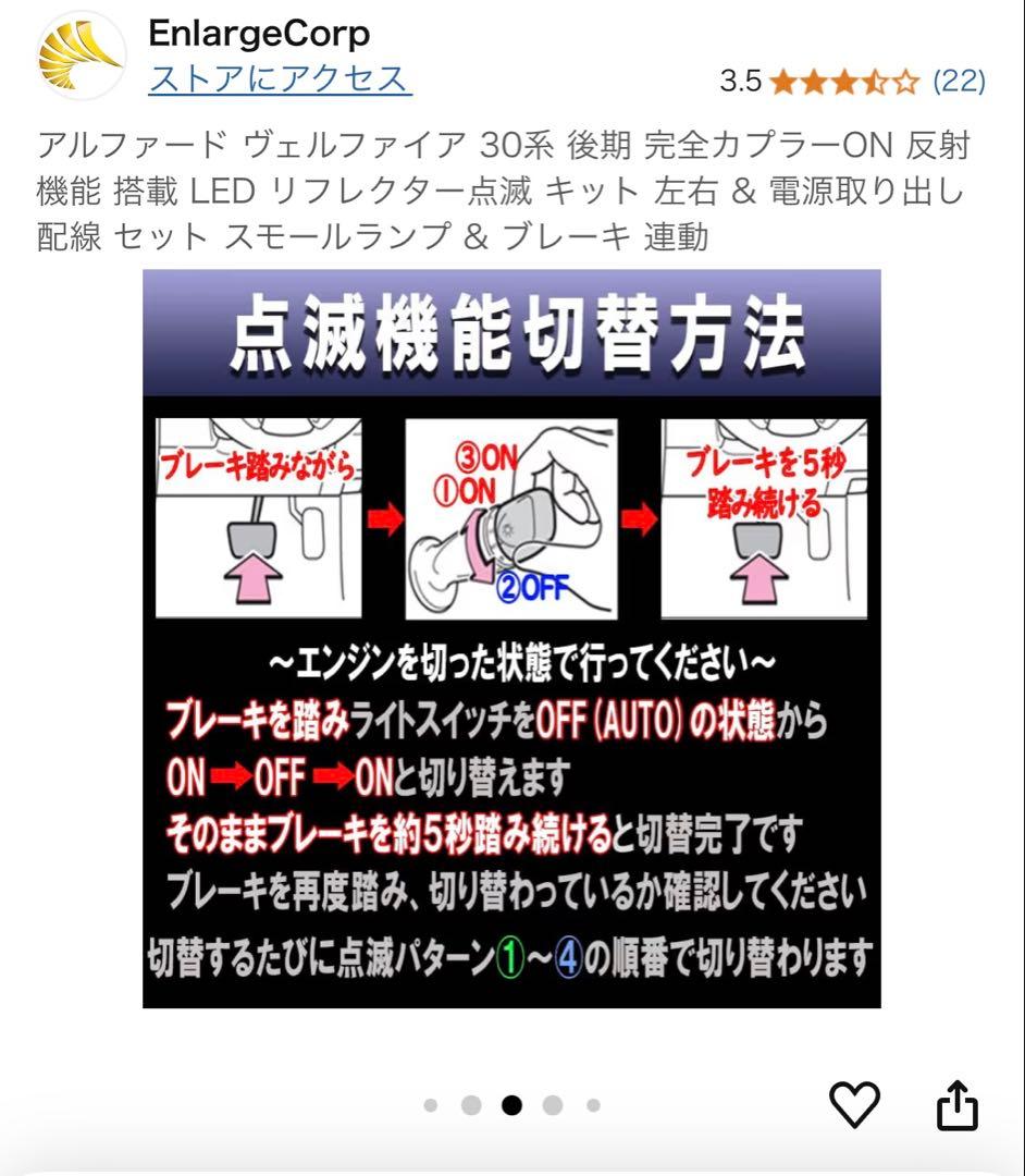 アルファード　30 　エンラージ商事　LEDリフレクター　新品