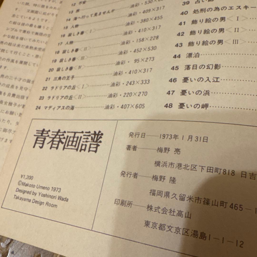 青春画譜 梅野亮 1973年出版
