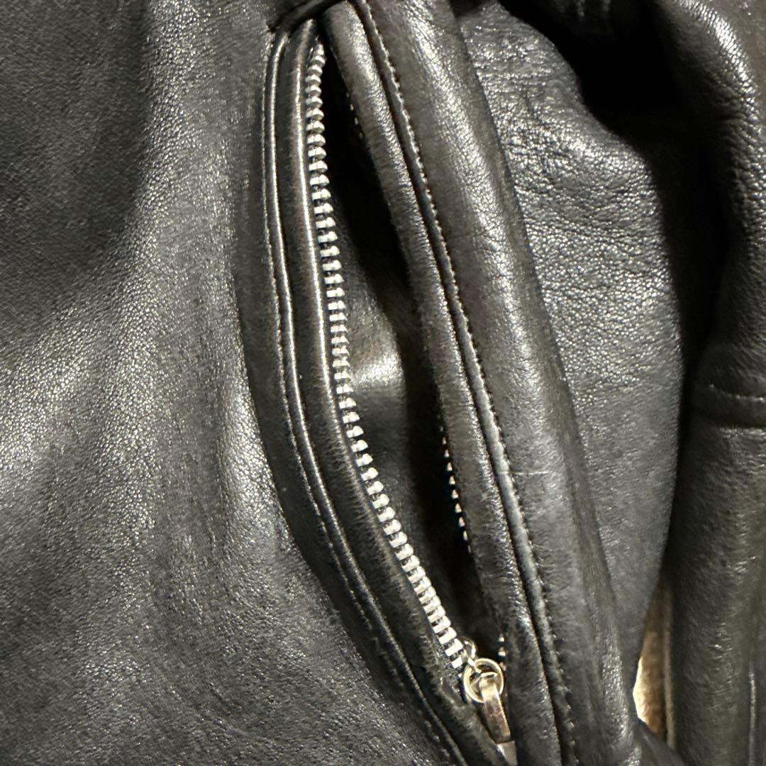 Schott セミダブルレザーライダースジャケット M