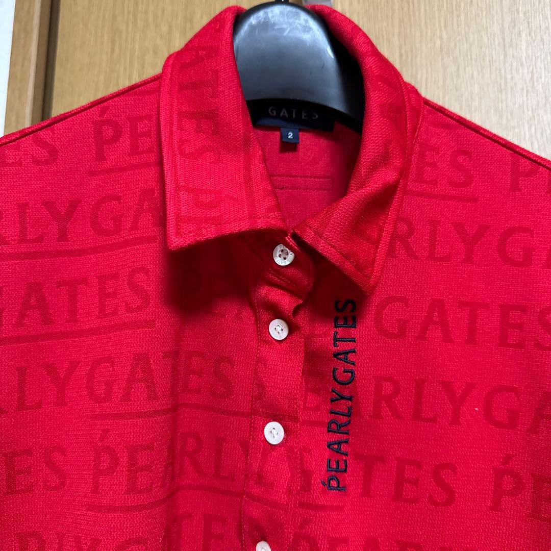 PEARLY GATES 赤 ポロシャツ サイズ2 パーリーゲイツ