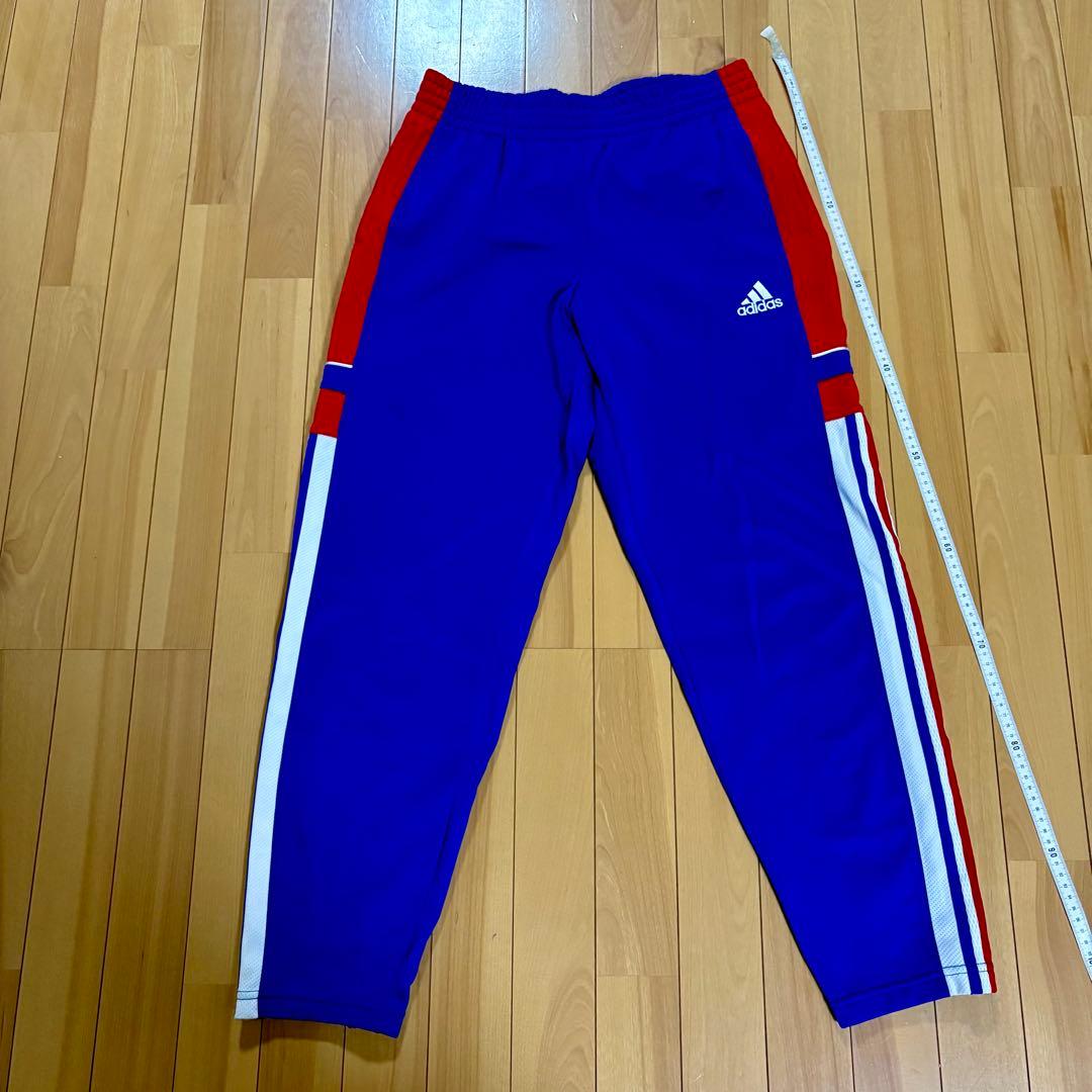 90's adidas ジャージ 青赤白トリコロールストライプ上下セット 日本製