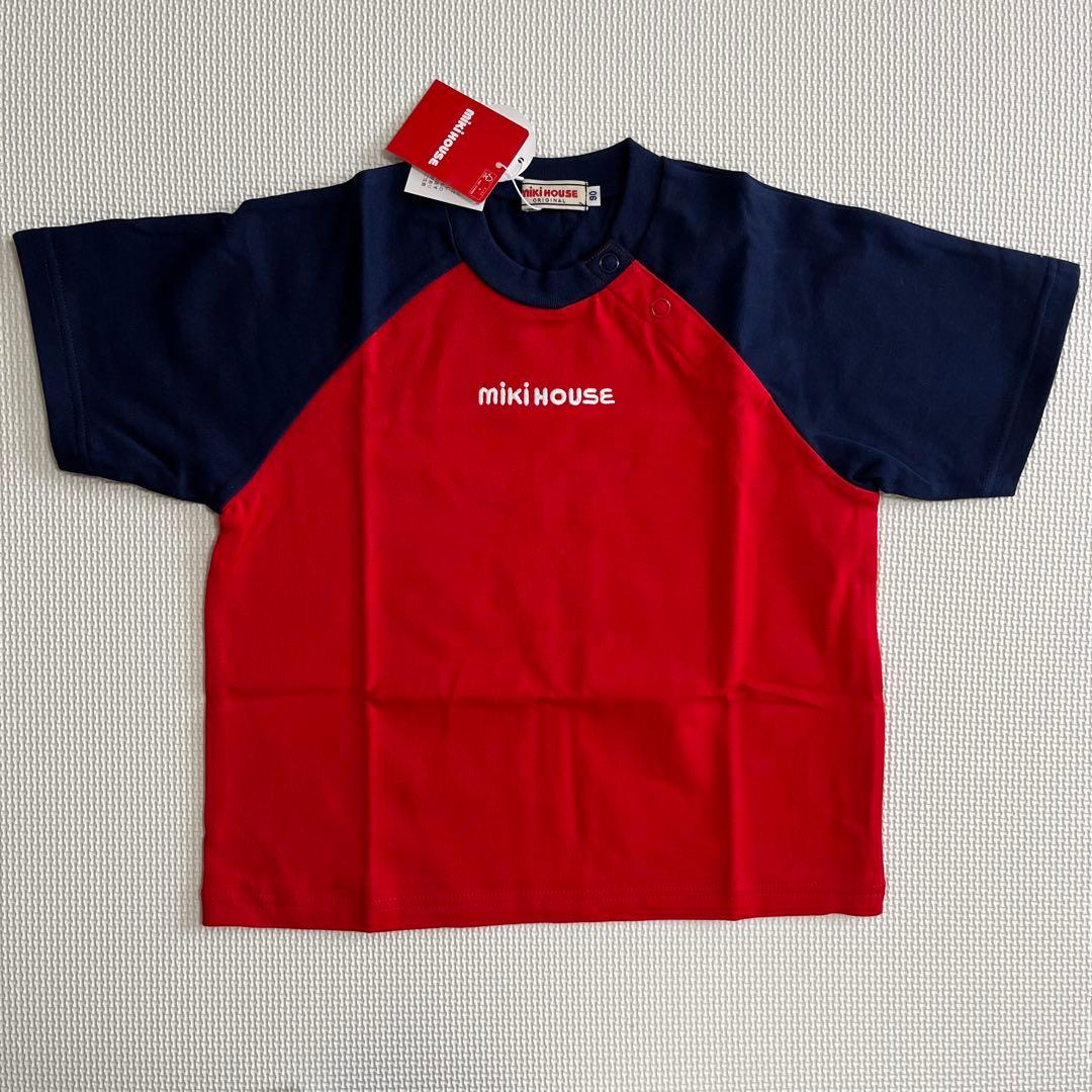 [新品] 最終お値下げ⭐️ミキハウス バックロゴ半袖Tシャツ 90cm