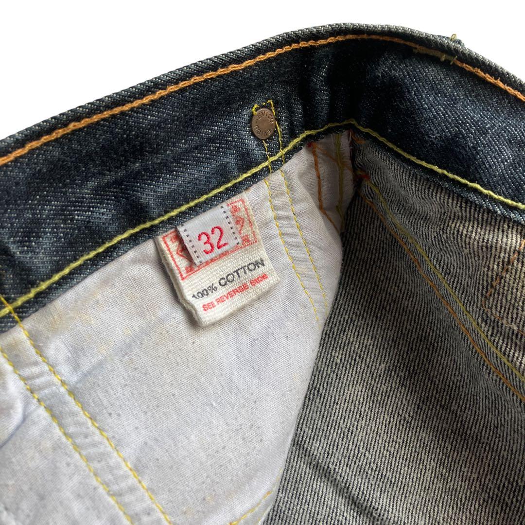 00s EVISU 和柄刺繍 ヘビーオンス ワイドストレートデニム 赤耳 Y2K