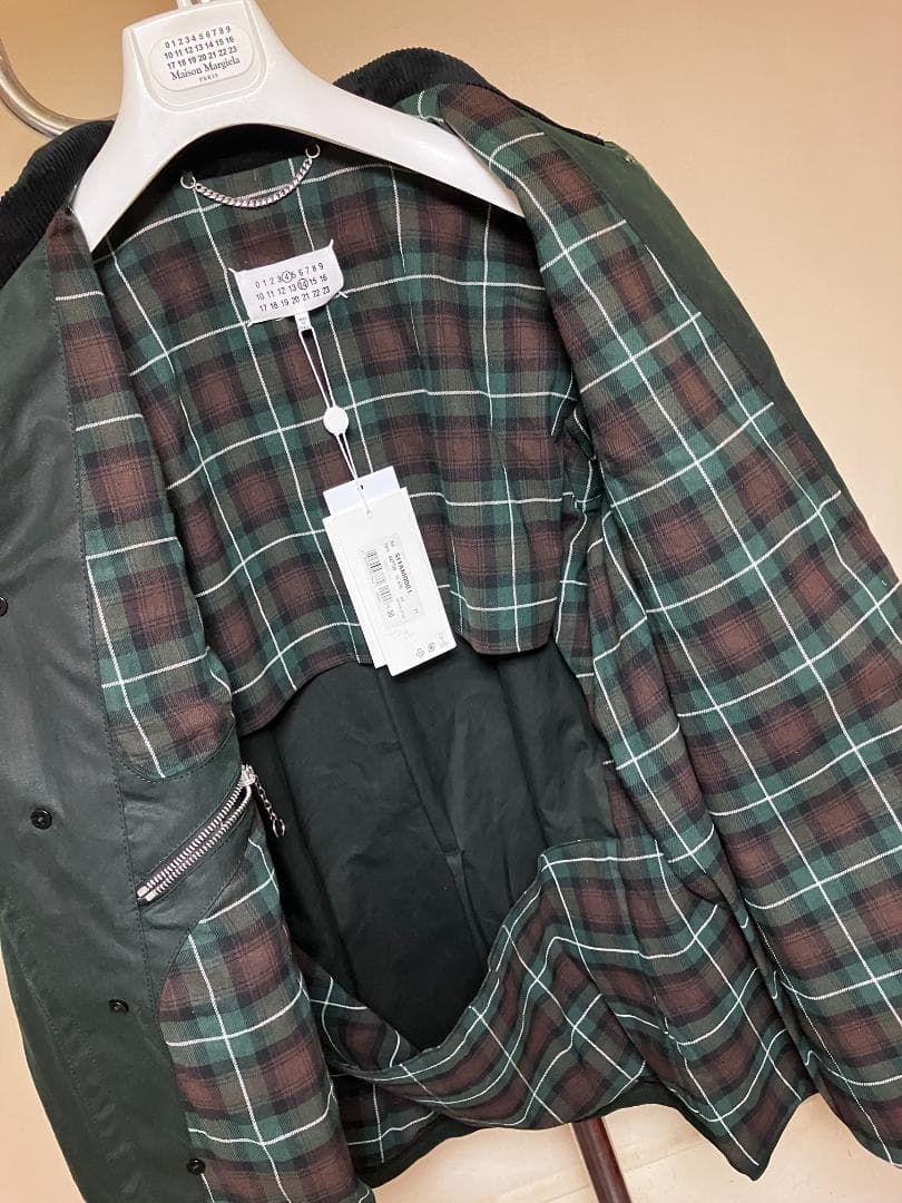 新品 50 マルジェラ 22aw ワックス ジャケット 緑 17528