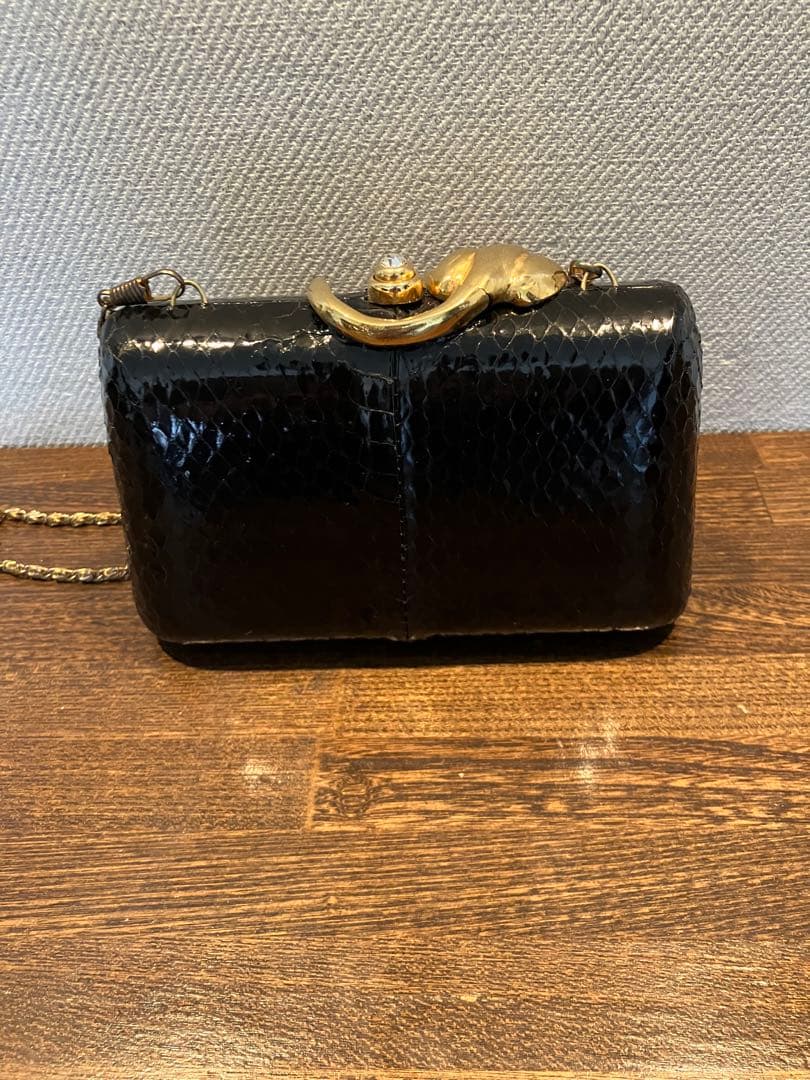 ブラック クロコダイル風 クラッチバッグ