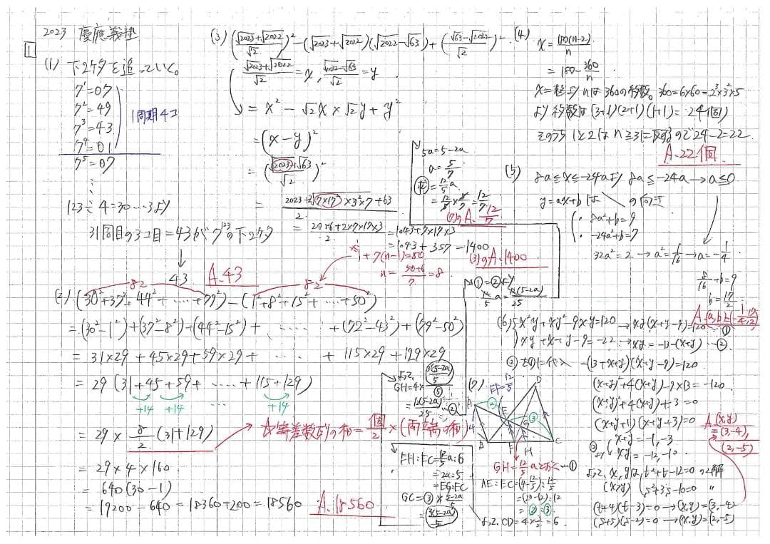 今だけ割引 塾講師オリジナル数学解説 慶應義塾 高校入試 過去問 2013-25
