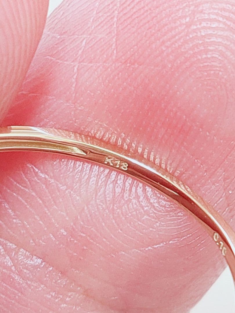 新入荷 未使用 k18YG ダイヤモンド 0.10ct ハーフエタニティ リング