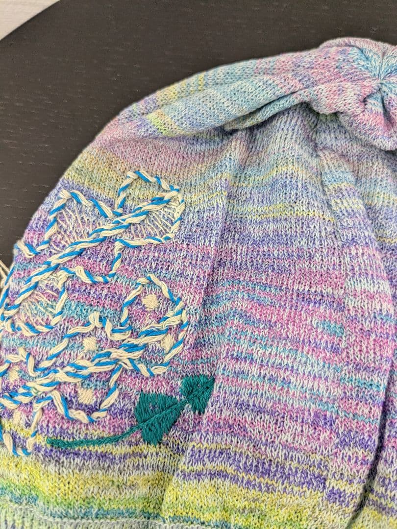 ☆新品☆ 佐藤繊維 Ｍasaki Kyoko フラワー刺繍デザイン ニット帽