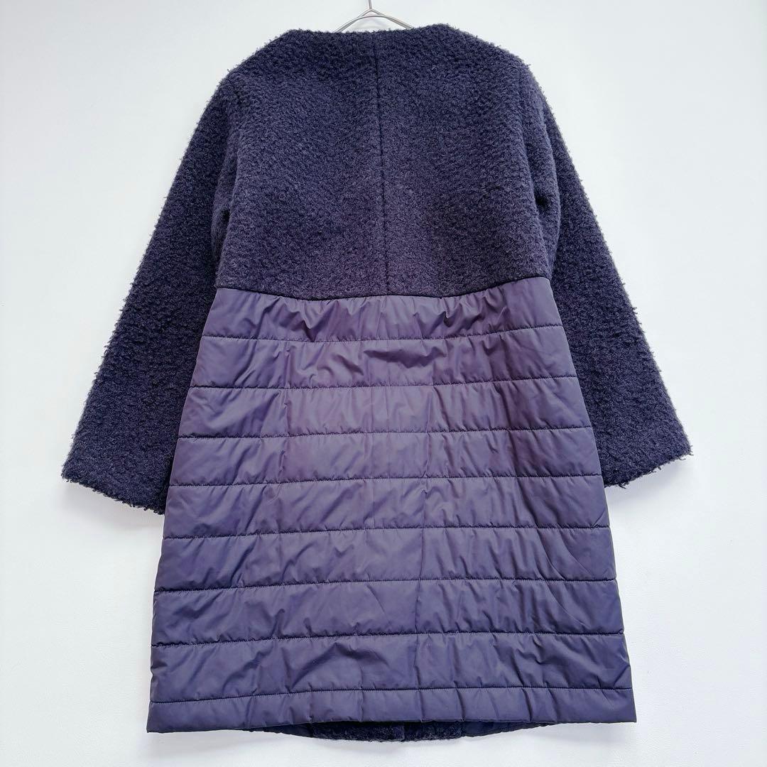 BARNEYS NEWYORK ノーカラー ロングコート カシミヤ M