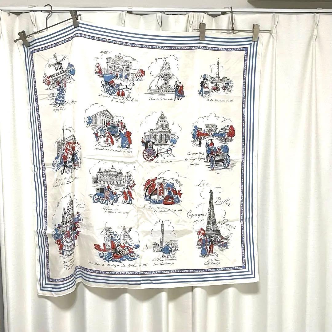 ジェーンマープル　パリ柄　大判スカーフ　美品