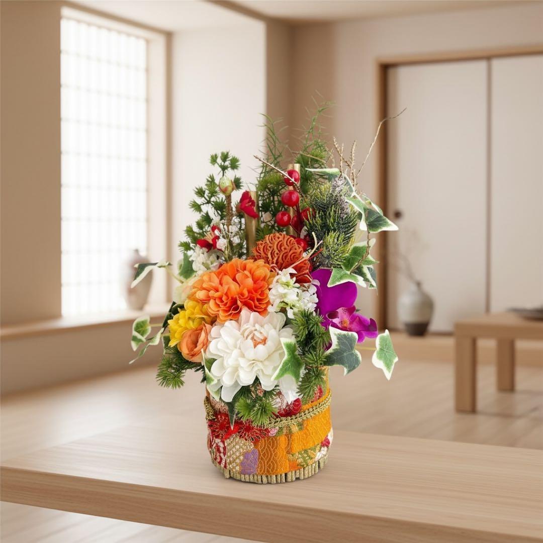 ㉘ 門松 Sサイズ｜コンパクトで飾りやすい華やぎアレンジ しめ飾り 正月アレンジ