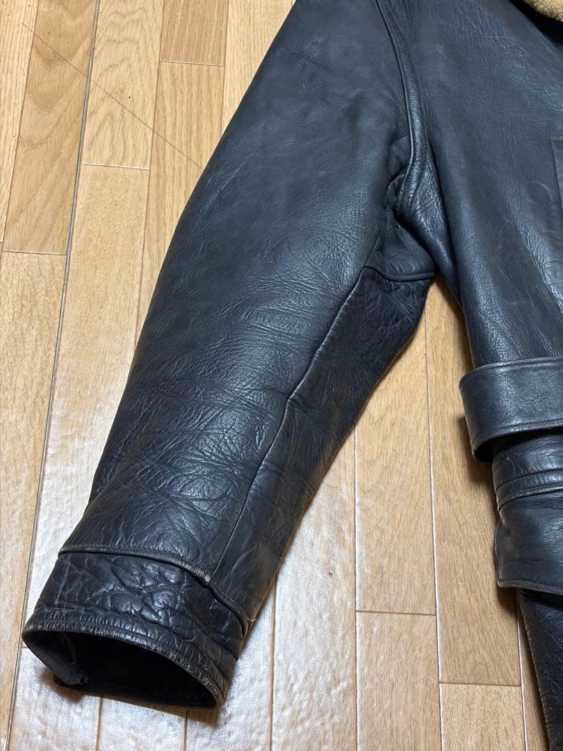 40s シングル レザーカーコート ヴィンテージ 古着 ホースハイド