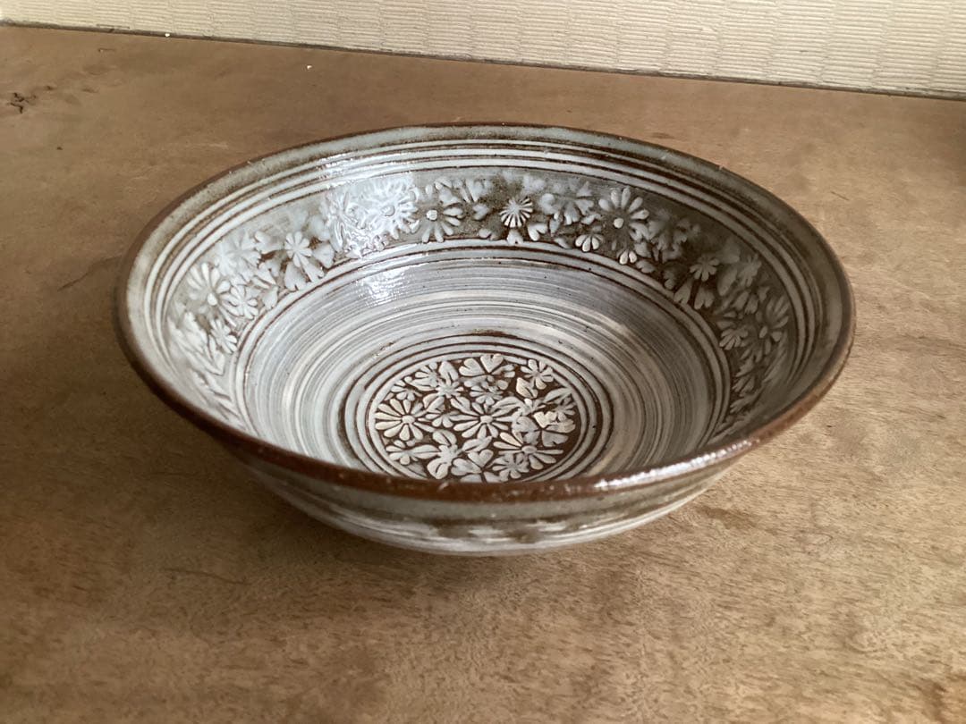 【美品】清水焼き　花三島皿　5枚セット