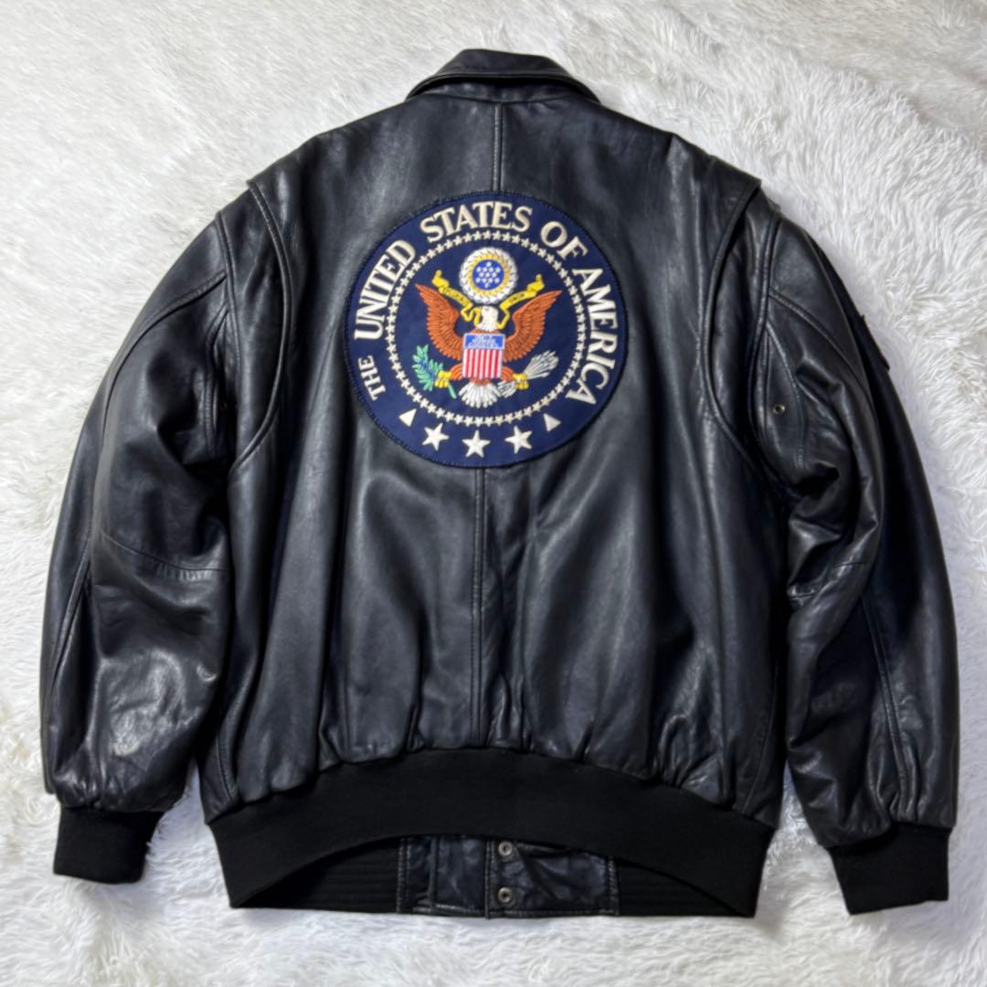 【90s】Freedom 羊革 A-2 フライトレザージャケット L トップガン