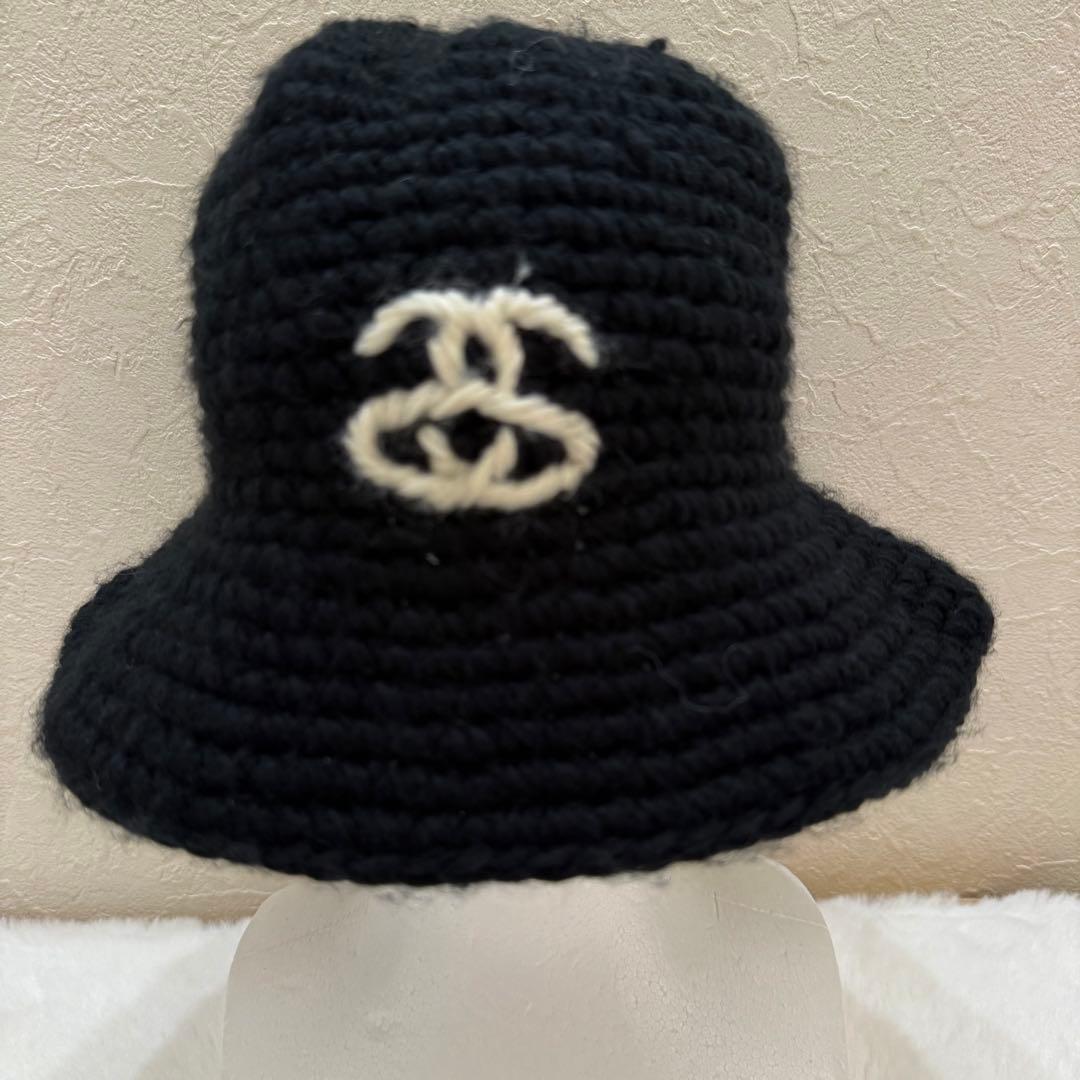 STUSSY Link Knit Bucket Hat 頭周60位 ブラック