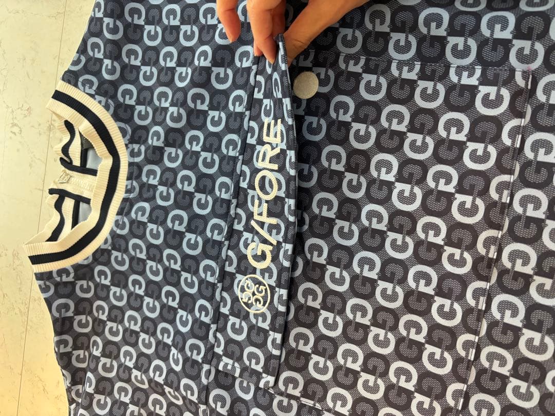 G/FORE ネイビー ロゴ入りシャツ M
