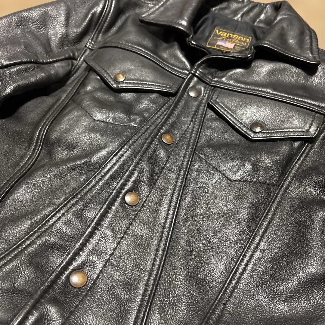 36inch VANSON DJCB レザー　ジャケット　ブラック　アメリカ製