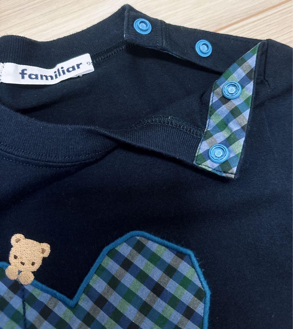 ⭐︎P⭐︎ファミリア Tシャツ　ハート　チェック　90