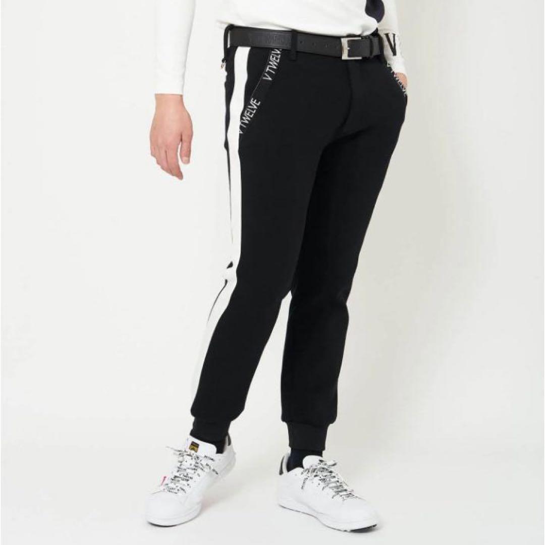 希少XXL V12 ヴィトゥエルブ ゴルフ スウェットパンツ 黒 定価2.8万