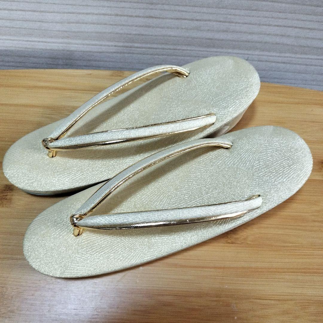 ★新品　和装バッグ、草履（23.5cm） ゴールド
