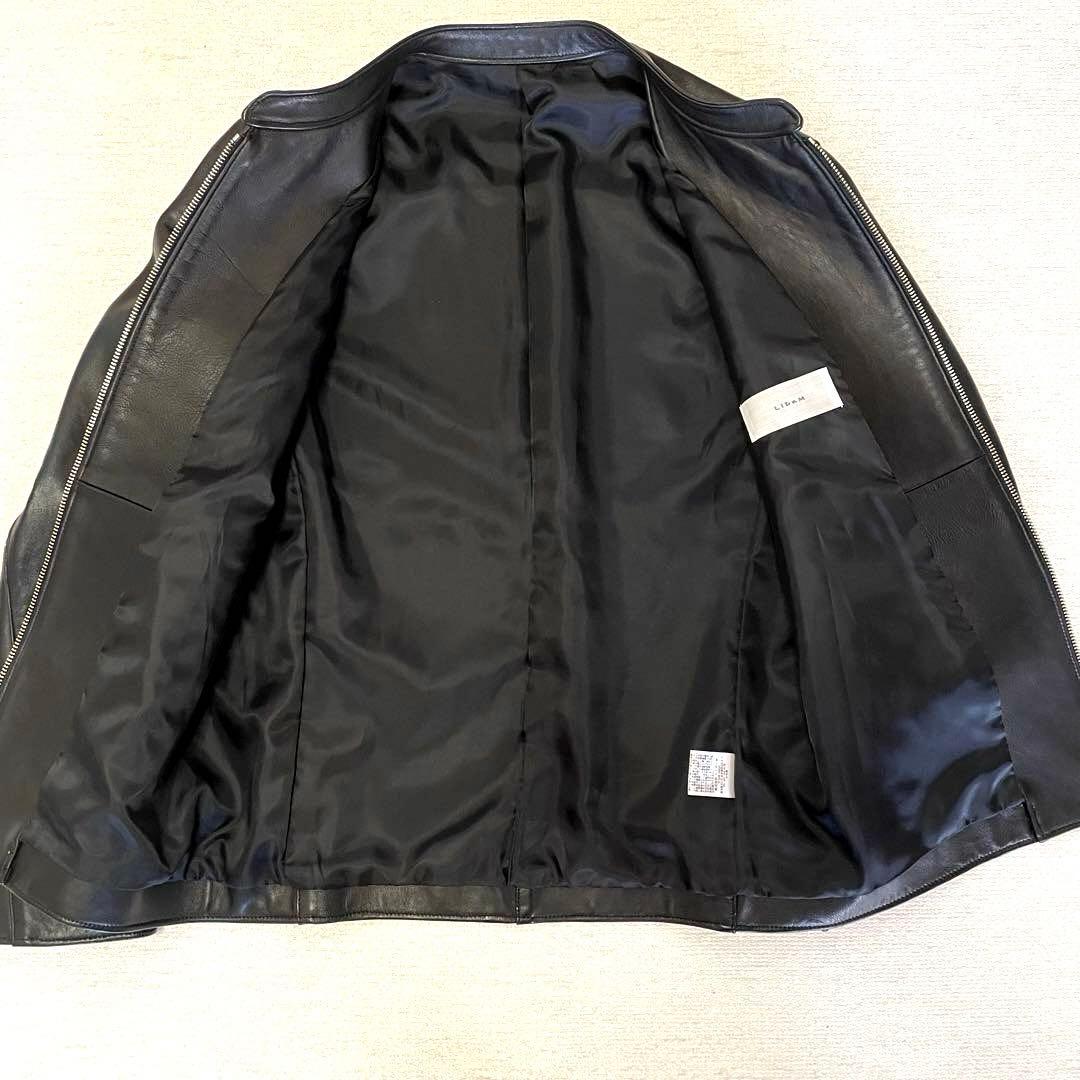 【美品】LIDNM リドム シングルライダースジャケット　羊革 L ブラック