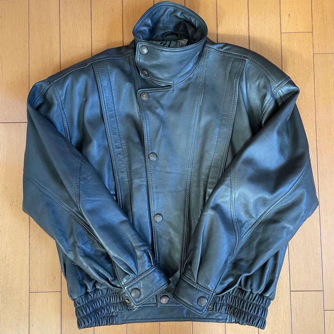 90s RECENT 本革 ラムレザージャケット ブルゾン 短丈
