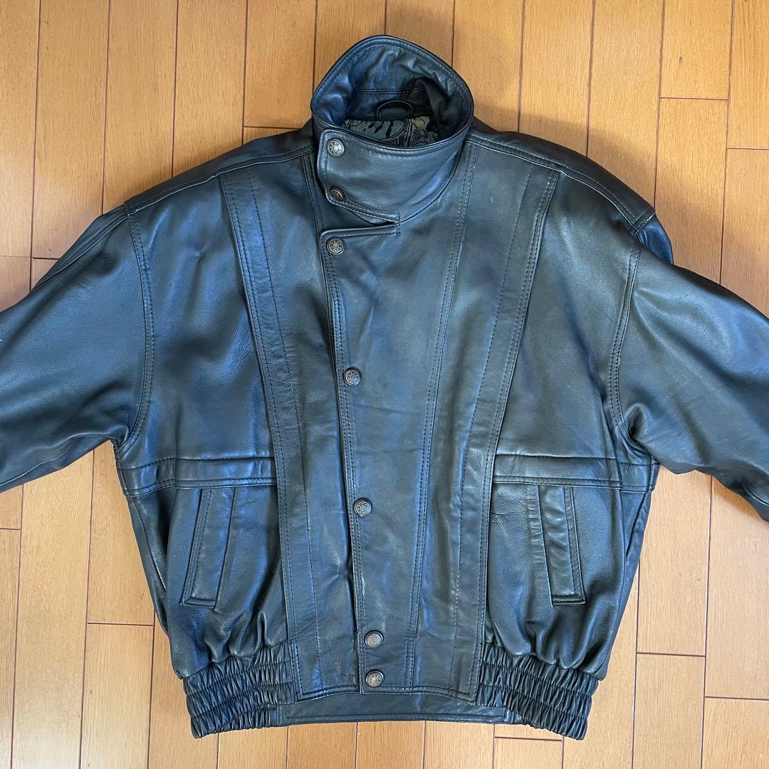 90s RECENT 本革 ラムレザージャケット ブルゾン 短丈