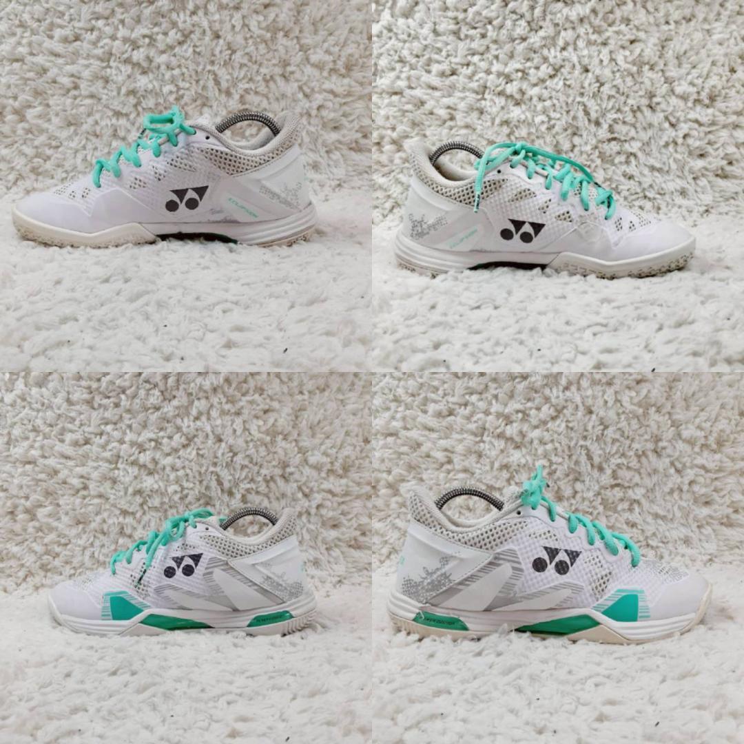 美品 24㎝◎YONEX パワークッションエクリプションZウィメン ホワイト 緑