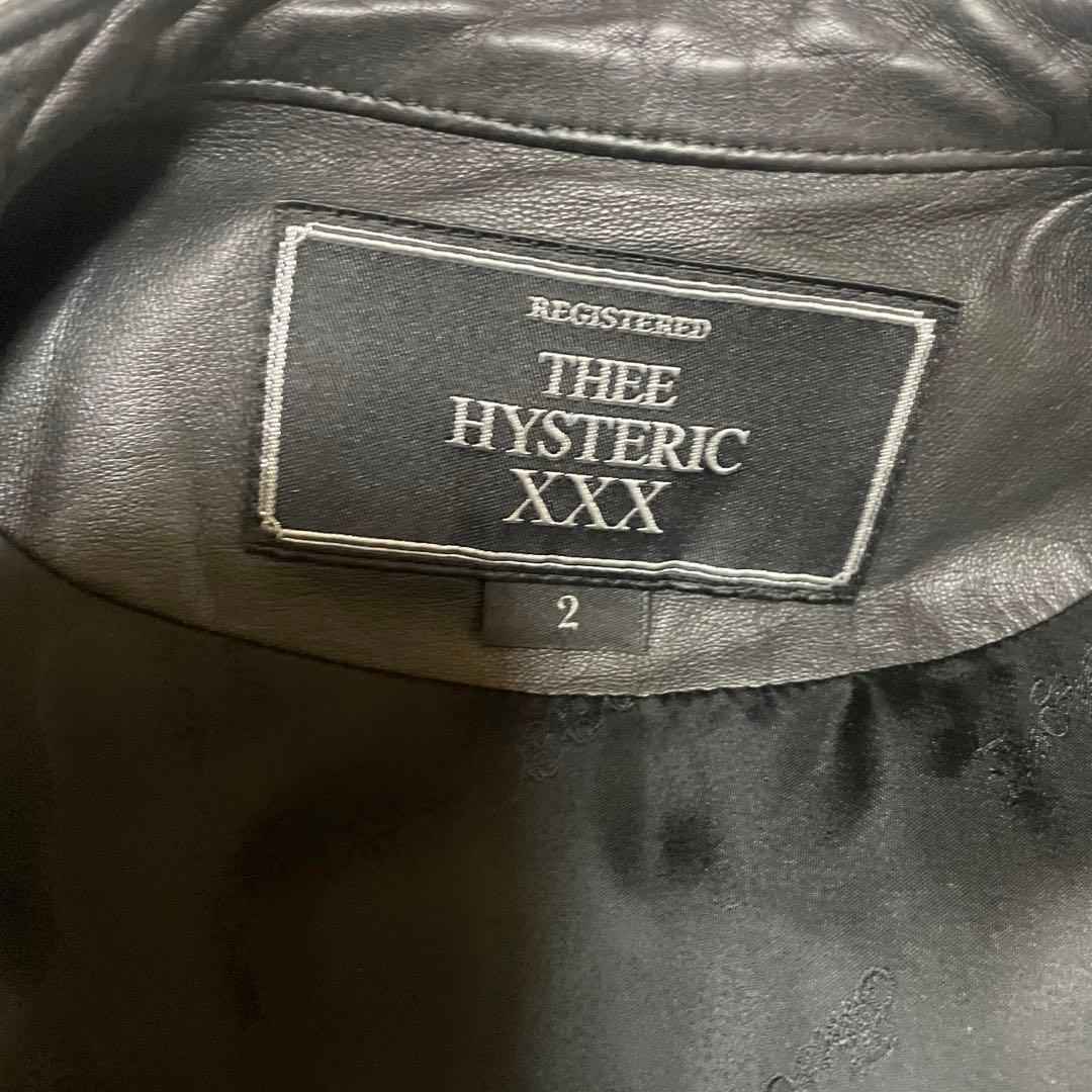 美品　THEE HYSTERIC XXX 黒 羊革　ライダースジャケット M