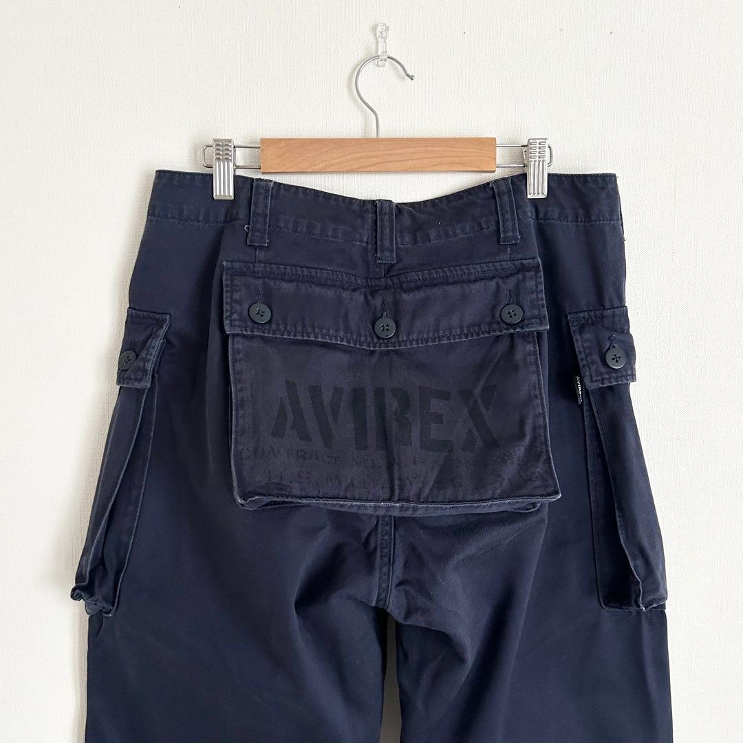 AVIREX モンキーパンツ M44 ステンシル ネイビー M