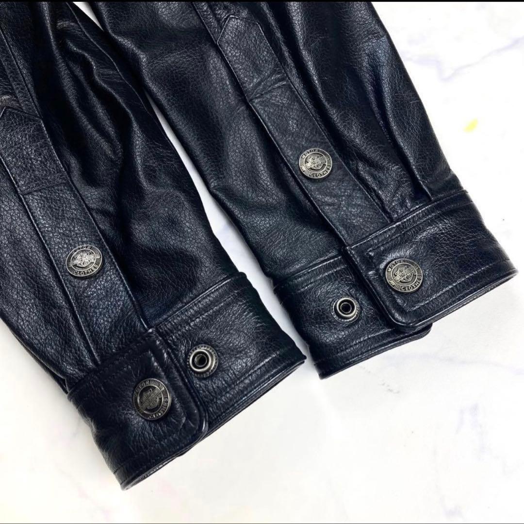 【美品】HARLEY-DAVIDSON レザーシャツJKT BLACK