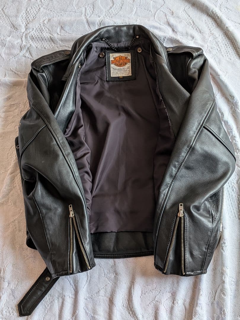 Harley-Davidson ブラックレザーダブルライダースジャケット