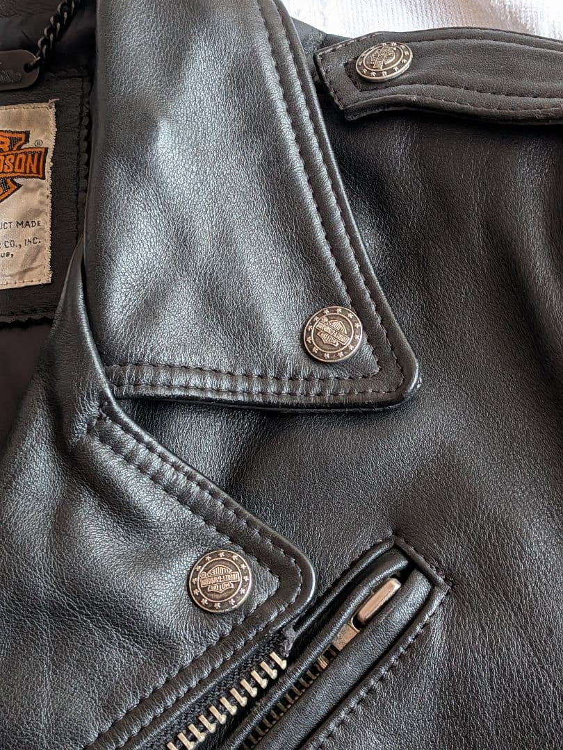 Harley-Davidson ブラックレザーダブルライダースジャケット