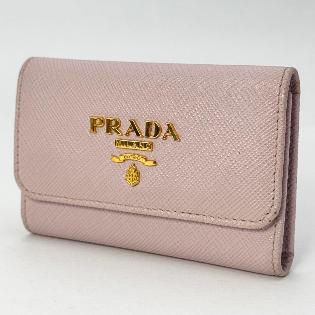 PRADA プラダ サフィアーノレザー 4連キーケース ピンク 桜 レディース