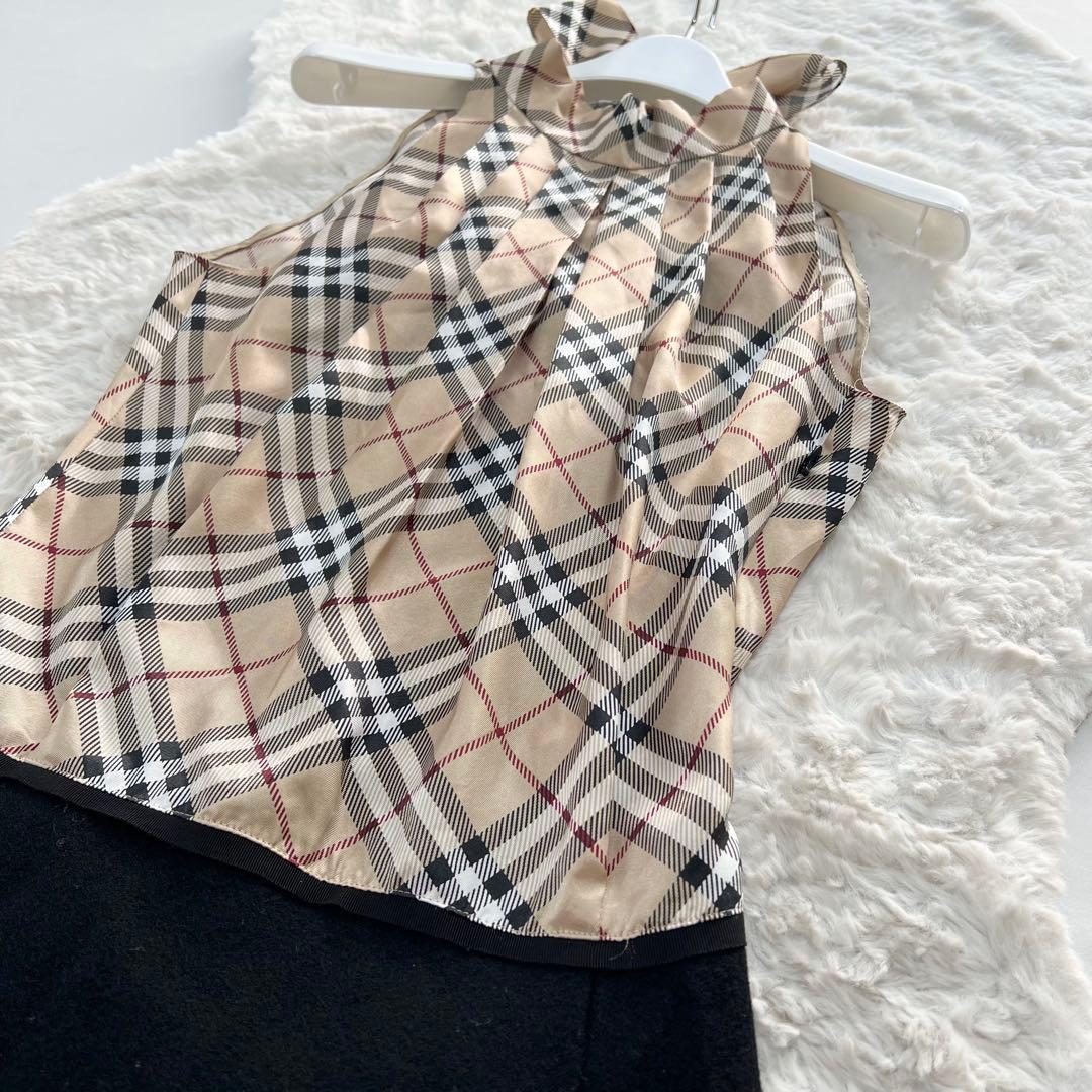BURBERRY*バーバリーブルーレーベル　ノバチェックドッキングワンピース38