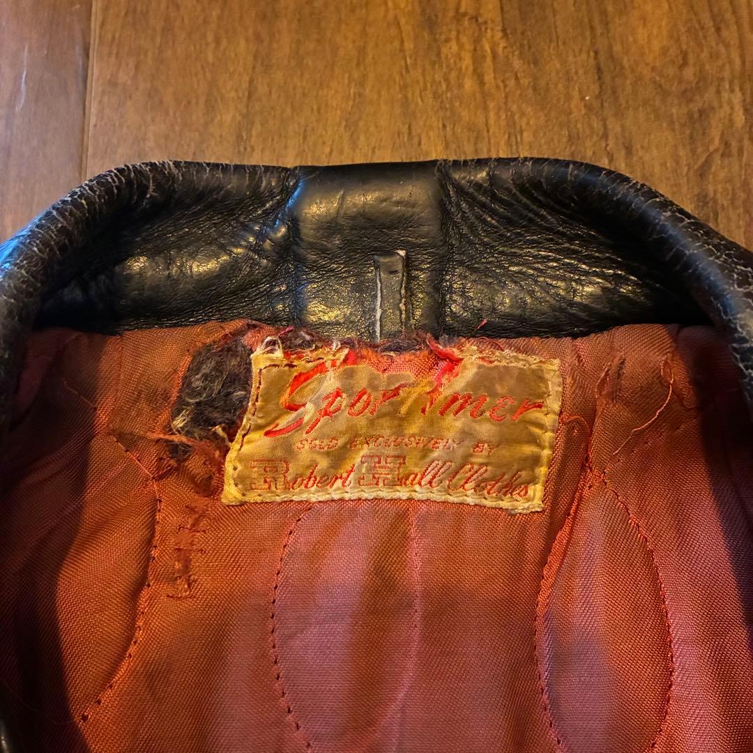 50s vintage Robert Hall レザーダブルライダースジャケット