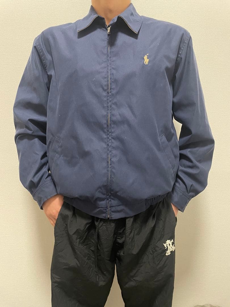 お*ぎ様 90s Polo Ralph Laurenネイビー金スイングトップジャ