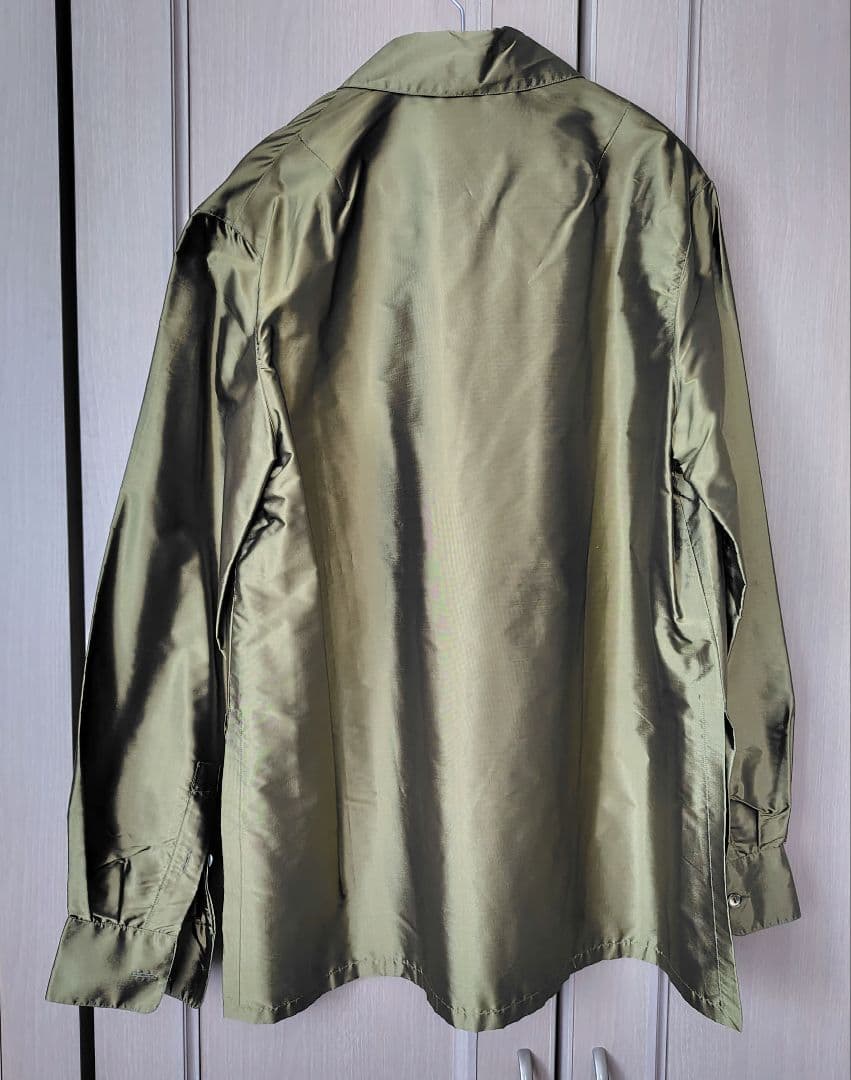 Max Mara マックスマーラ シルク長袖シャツ オリーブグリーン