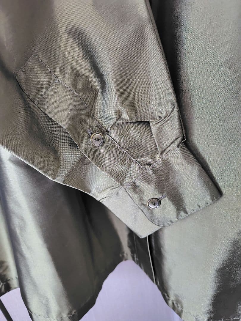Max Mara マックスマーラ シルク長袖シャツ オリーブグリーン