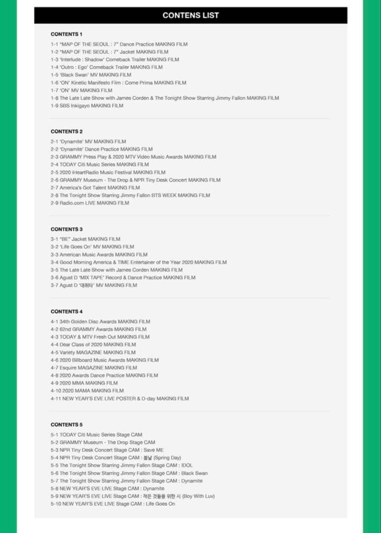 BTS MEMORIES OF 2020 DC Global特典 未公開フォト付