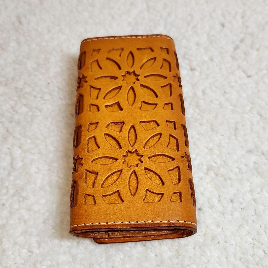 ゲンテン　カットワーク　5連　キーケース　美品