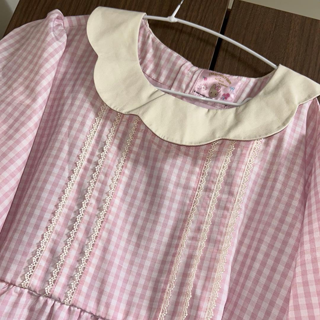 しまむら　青木美沙子　マロンクリームワンピース　ピンク　プラスサイズ　6L
