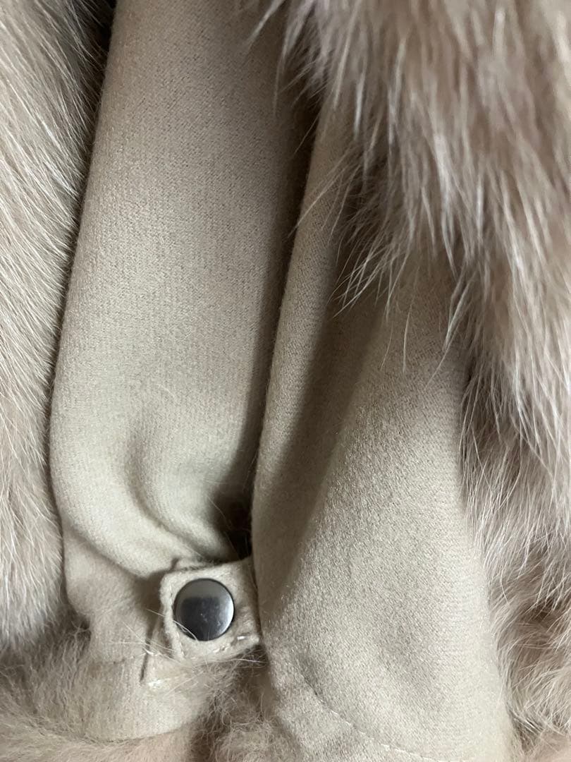 SAGA FURS カシミヤ100%ブルーフォックスケープ