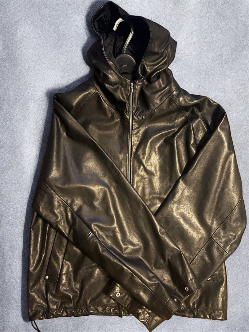 ジャケット・アウター ssstein Leather Hooded Short Jacket