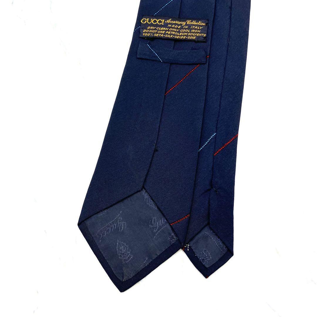 ◆美品◆GUCCI グッチ ネクタイ 紺色 碇柄 カジュアル